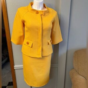 Metrostyle Golden Yellow Skirt Set with Button Details